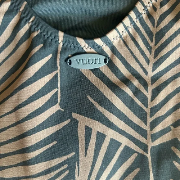 Vuori Black and Brown Leaf Print One Piece Swimsuit - Picture 4 of 8